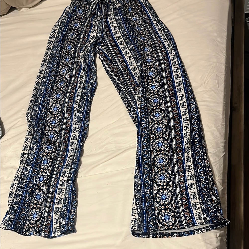 Bohemian Blue Patterned Pants